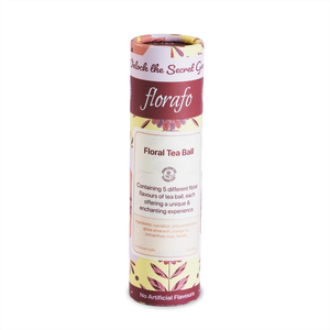 florafo paper tube of Floral Tea Ball floral infusion tea balls.